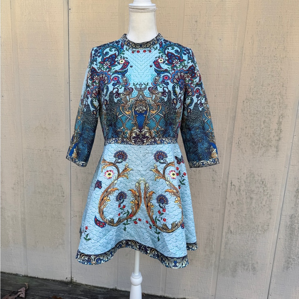 Comino Couture Chic Blue Patterned Chandelier Min… - image 3